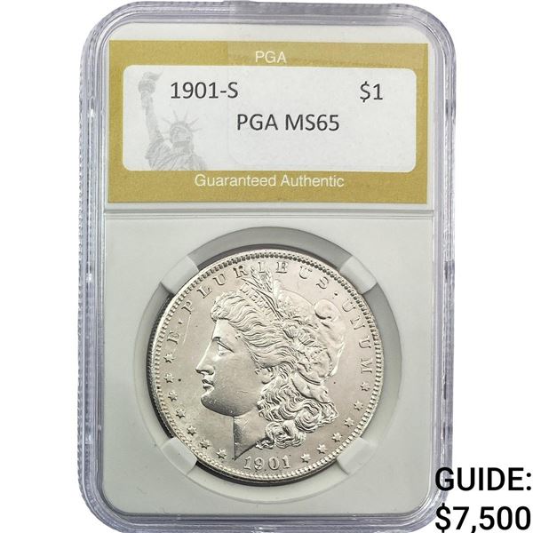 1901-S Morgan Silver Dollar PGA MS65