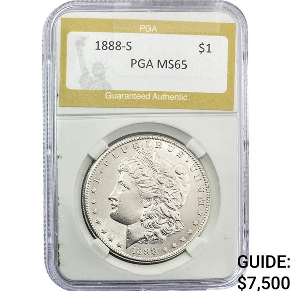 1888-S Morgan Silver Dollar PGA MS65