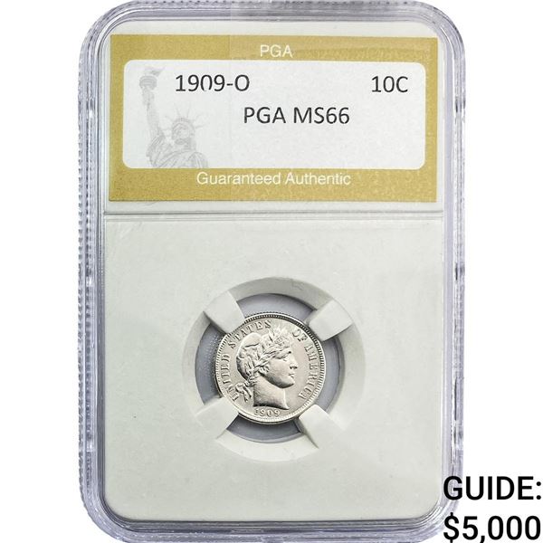 1909-O Barber Dime PGA MS66