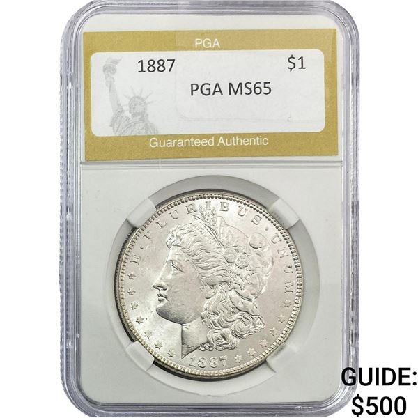 1887 Morgan Silver Dollar PGA MS65