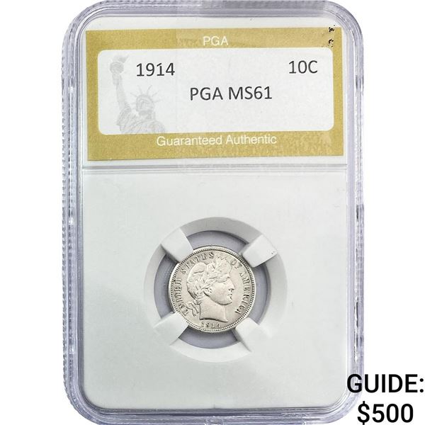 1914 Barber Dime PGA MS61