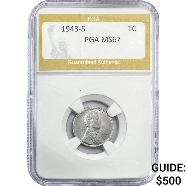 1943-S Wheat Cent PGA MS67