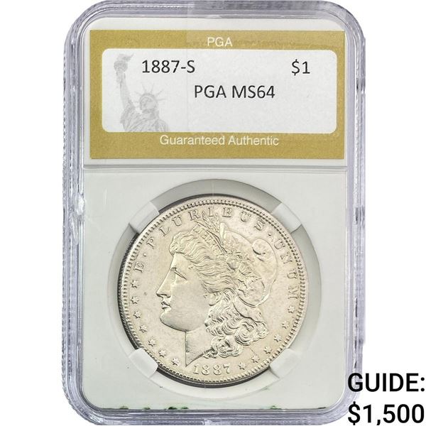 1887-S Morgan Silver Dollar PGA MS64
