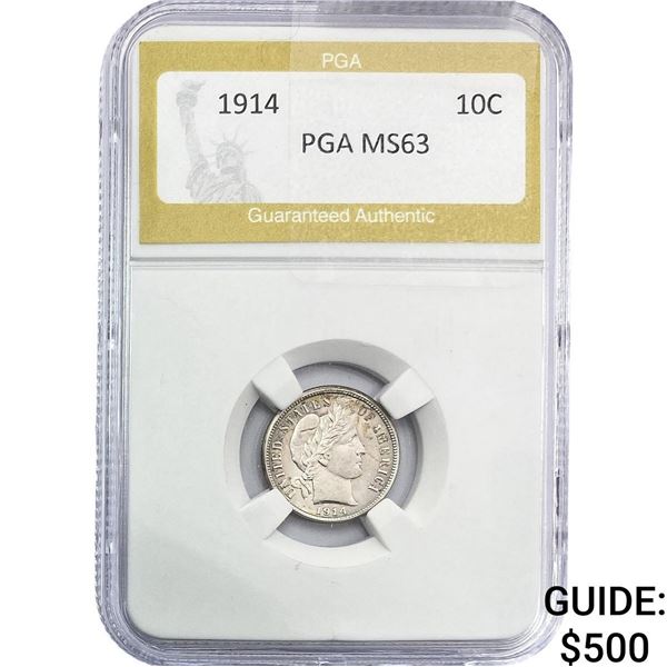 1914-D Barber Dime PGA MS63