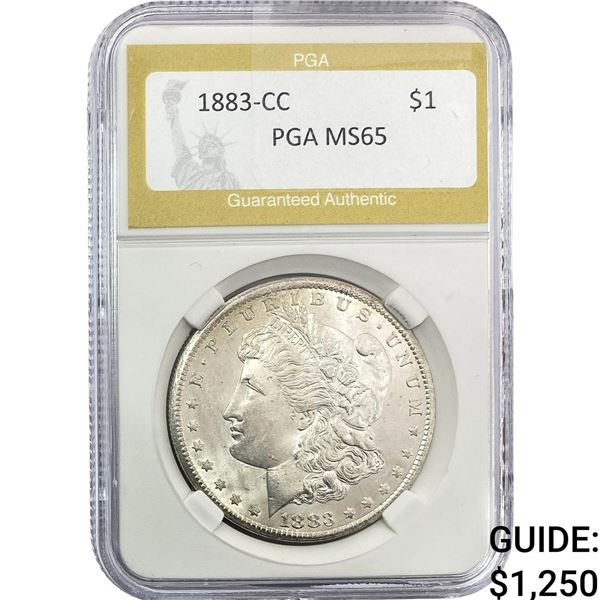 1883-CC Morgan Silver Dollar PGA MS65