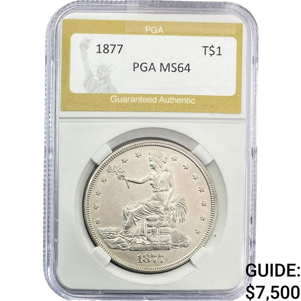1877 Silver Trade Dollar PGA MS64