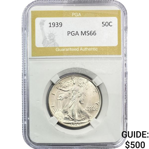 1939 Walking Liberty Half Dollar PGA MS66