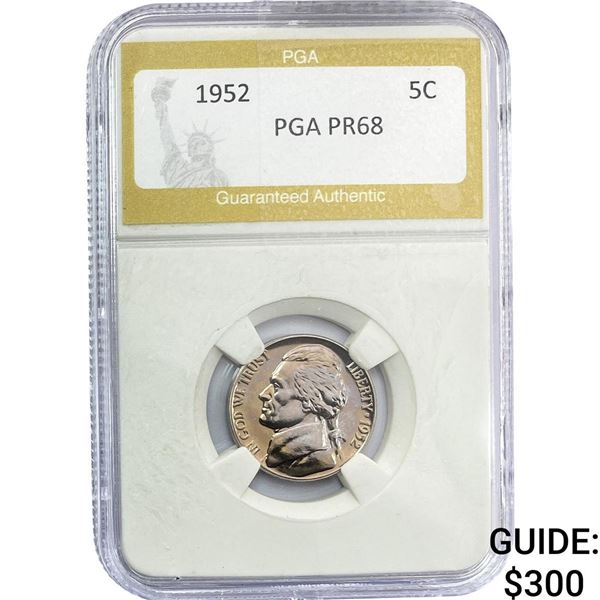 1952 Jefferson Nickel PGA PR68
