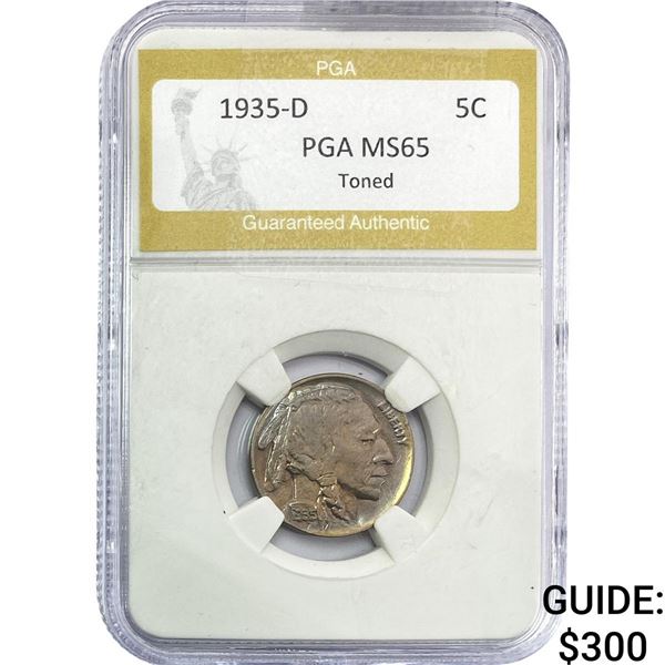 1935-D Buffalo Nickel PGA MS65 Toned