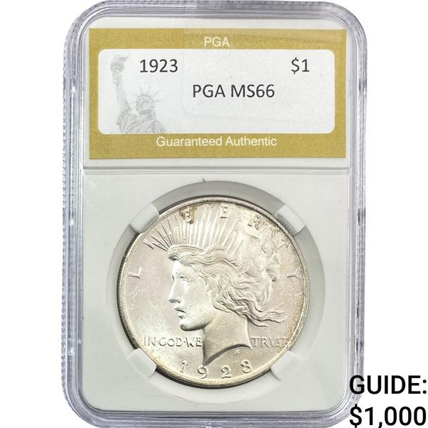 1923 Silver Peace Dollar PGA MS66