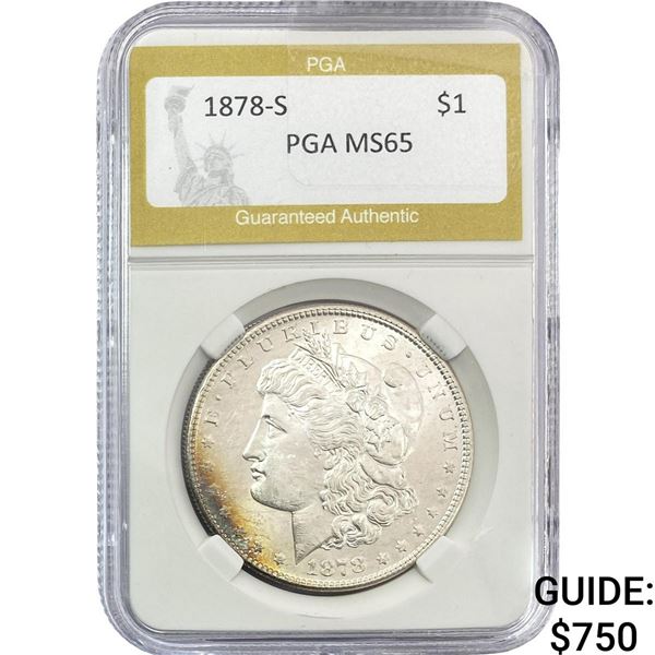 1878-S Morgan Silver Dollar PGA MS65