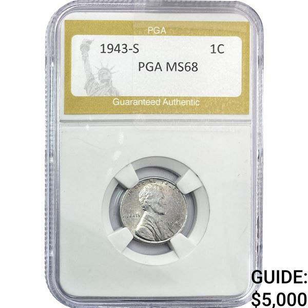 1943-S Wheat Cent PGA MS68