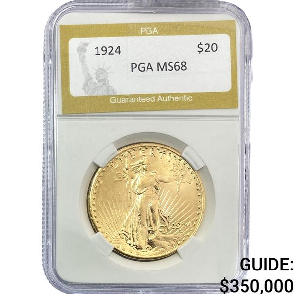 1924 $20 Gold Double Eagle PGA MS68