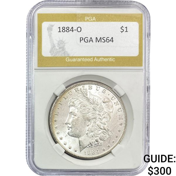 1884-O Morgan Silver Dollar PGA MS64