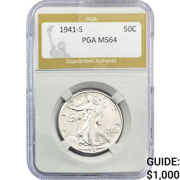1941-S Walking Liberty Half Dollar PGA MS64