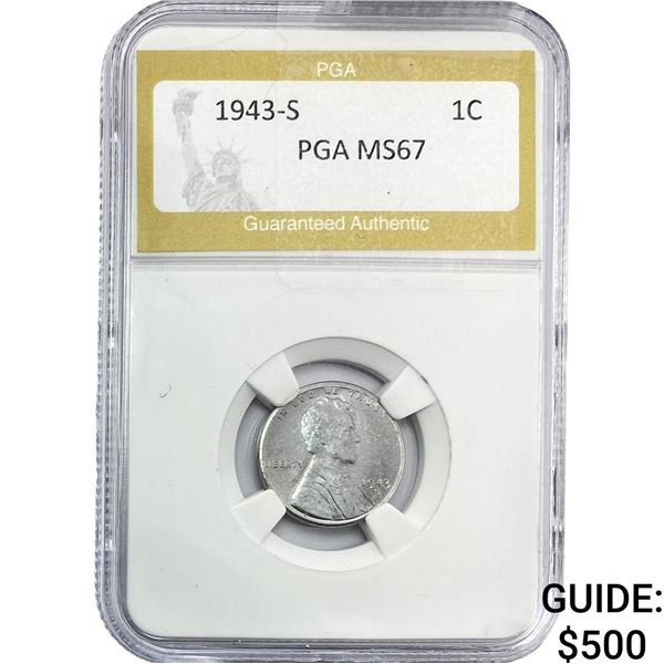 1943-S Wheat Cent PGA MS67