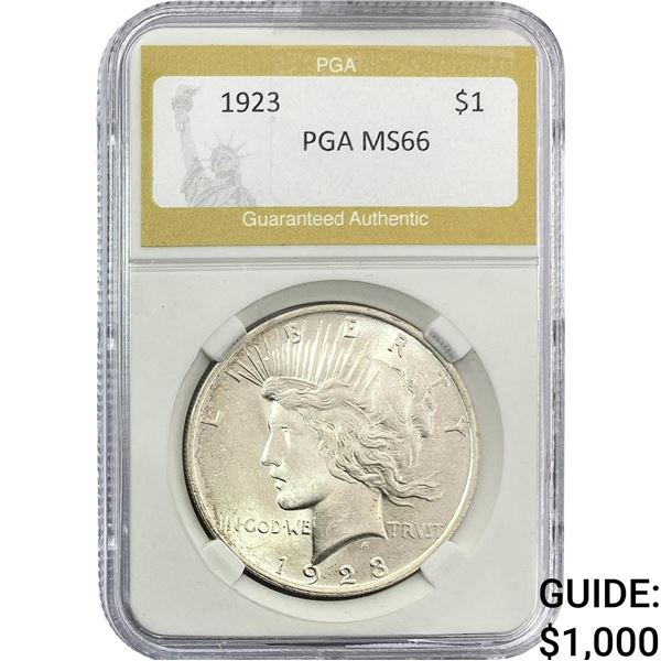 1923-D Silver Peace Dollar PGA MS66