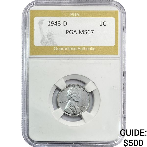 1943-D Wheat Cent PGA MS67