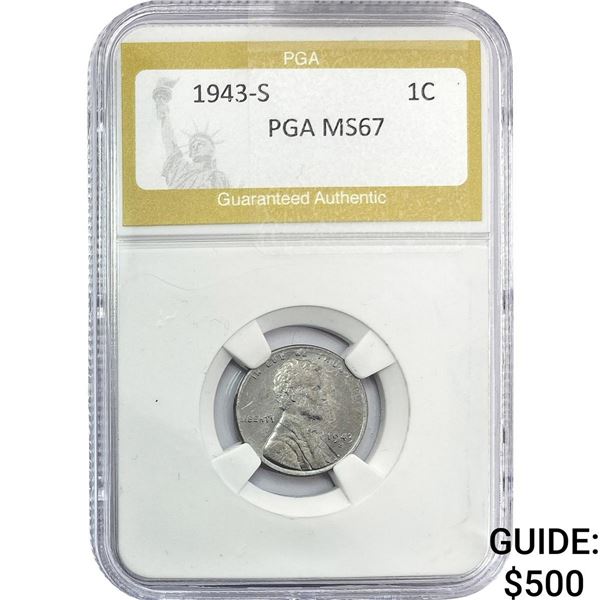 1943-S Wheat Cent PGA MS67
