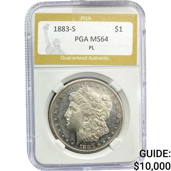 1883-S Morgan Silver Dollar PGA MS64 PL