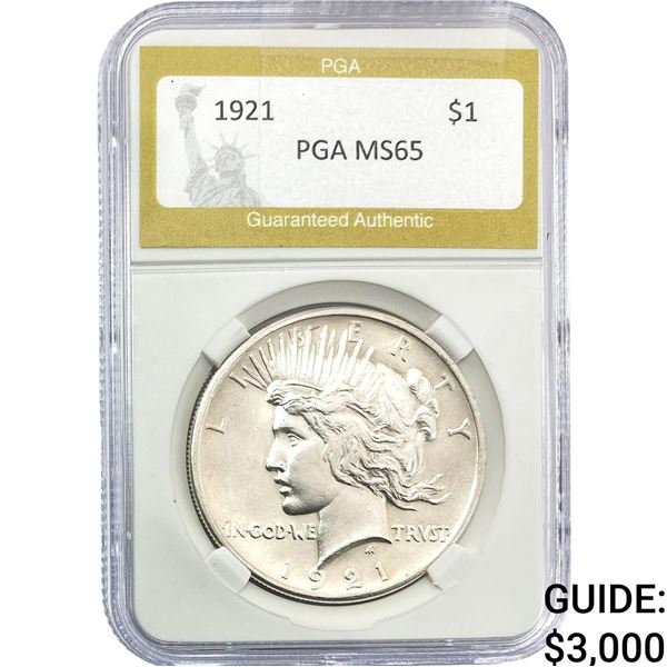 1921 Silver Peace Dollar PGA MS65