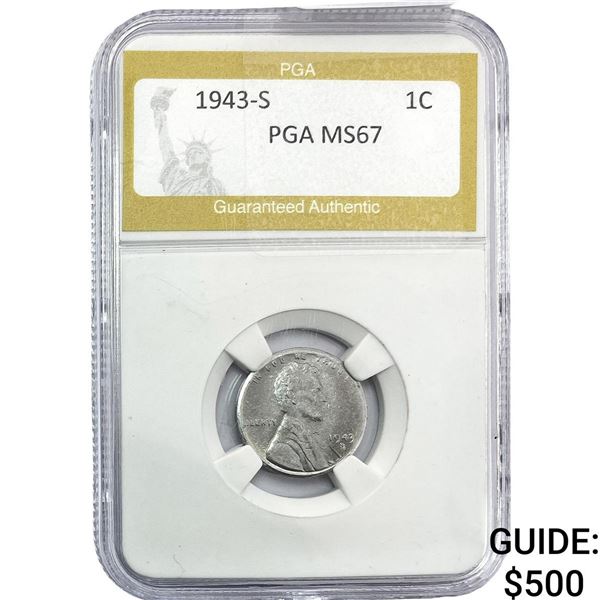 1943-S Wheat Cent PGA MS67