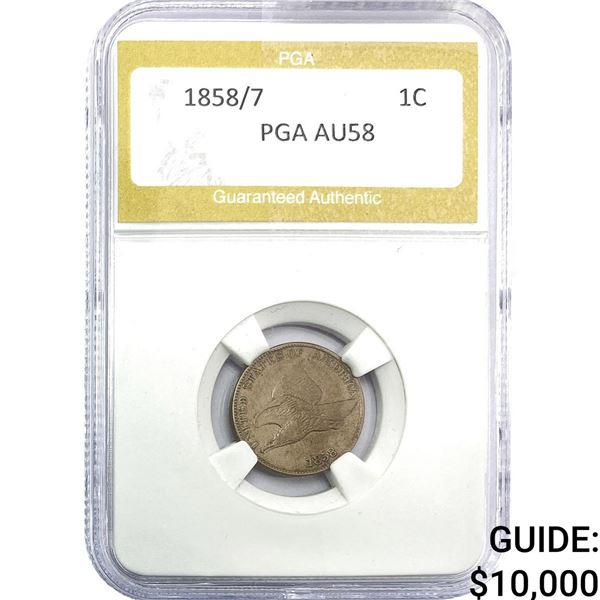 1858/7 Flying Eagle Cent PGA AU58