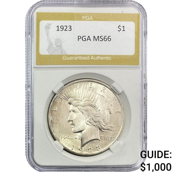 1923 Silver Peace Dollar PGA MS66