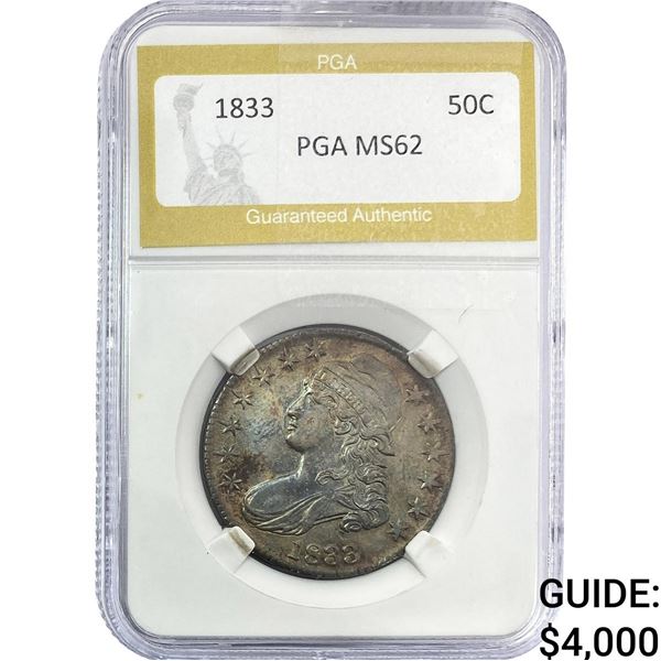 1833 Capped Bust Half Dollar PGA MS62