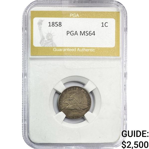 1858 Flying Eagle Cent PGA MS64