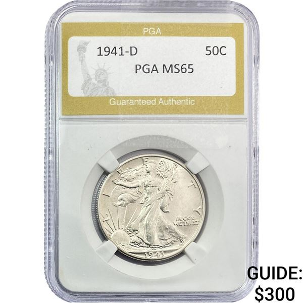 1941-D Walking Liberty Half Dollar PGA MS65