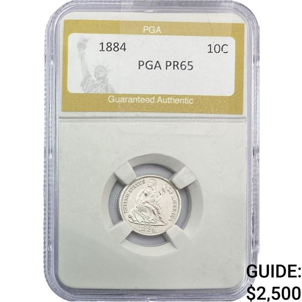 1884 Seated Liberty Dime PGA PR65