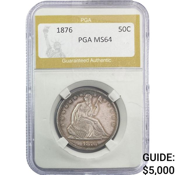 1876 Seated Liberty Half Dollar PGA MS64