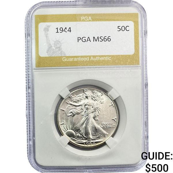 1944 Walking Liberty Half Dollar PGA MS66