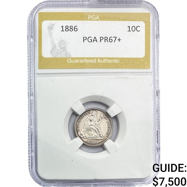 1886 Seated Liberty Dime PGA PR67+