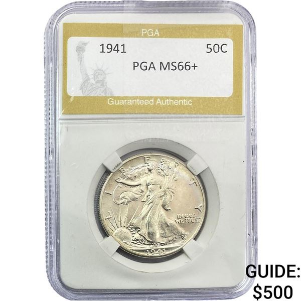 1941 Walking Liberty Half Dollar PGA MS66+