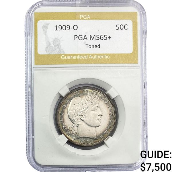 1909-O Barber Half Dollar PGA MS65+ Toner