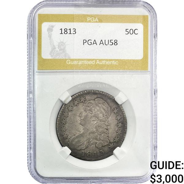 1813 Capped Bust Half Dollar PGA AU58