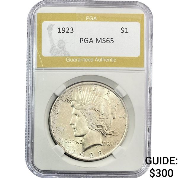 1923 Silver Peace Dollar PGA MS65