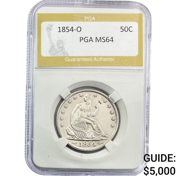 1854-O Seated Liberty Half Dollar PGA MS64