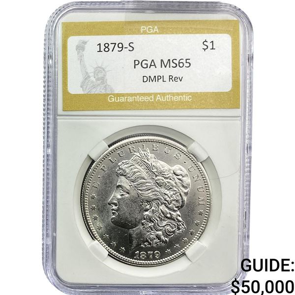 1879-S Morgan Silver Dollar PGA MS65 DMPL Rev.