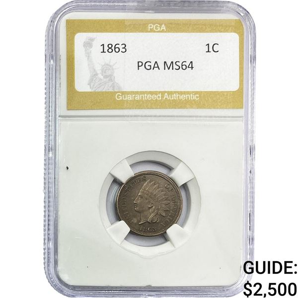 1863 Indian Head Cent PGA MS64