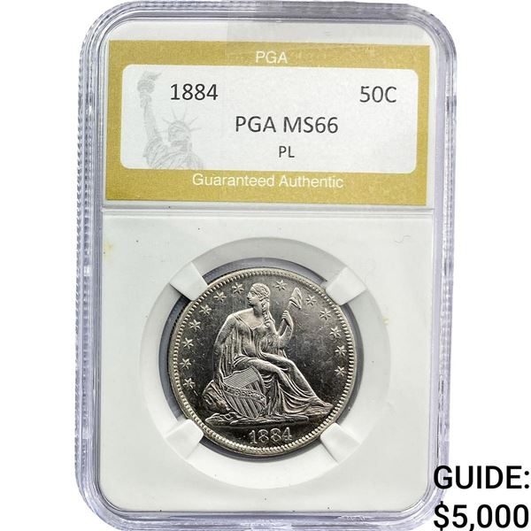 1884 Seated Liberty Half Dollar PGA MS66 PL