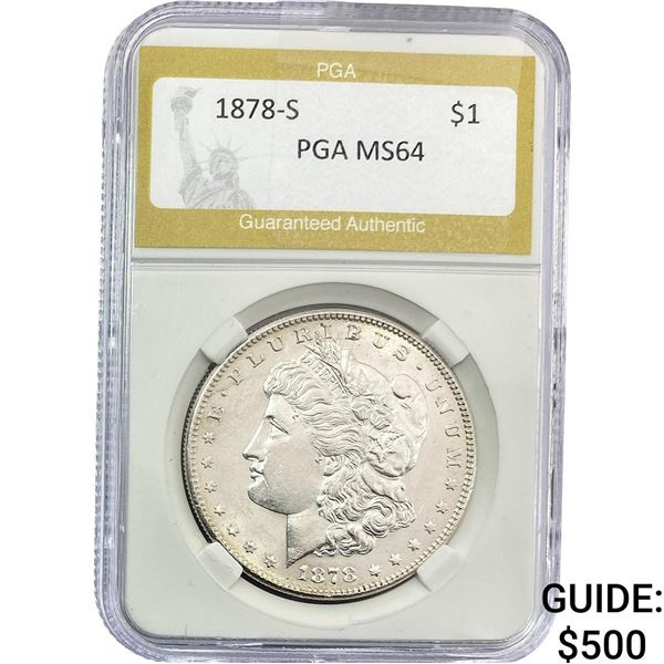 1878-S Morgan Silver Dollar PGA MS64