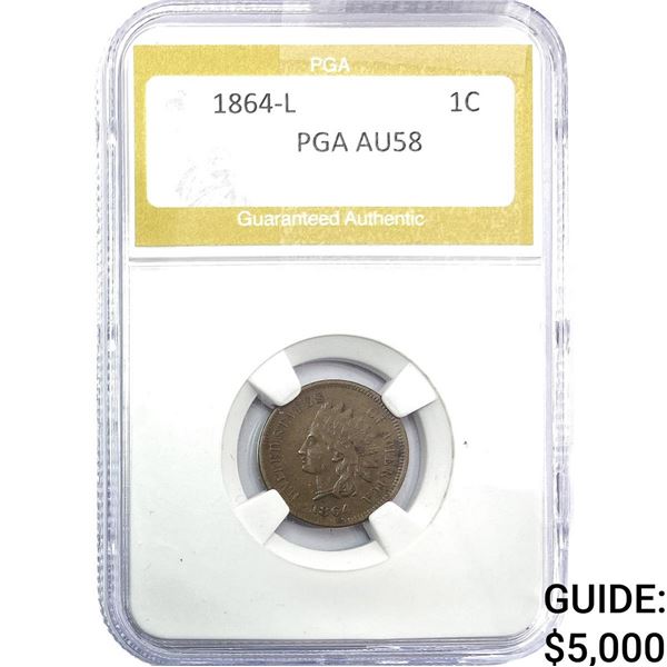 1864-L Indian Head Cent PGA AU58