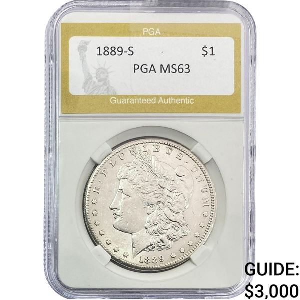 1889-S Morgan Silver Dollar PGA MS63