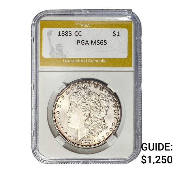 1883-CC Morgan Silver Dollar PGA MS65