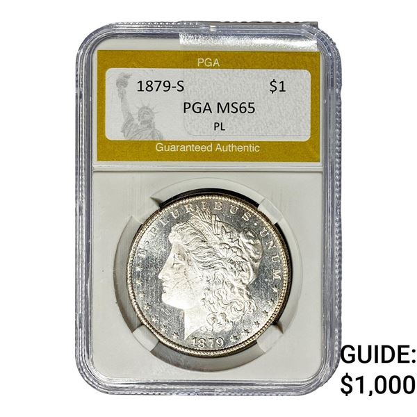 1879-S Morgan Silver Dollar PGA MS65 PL