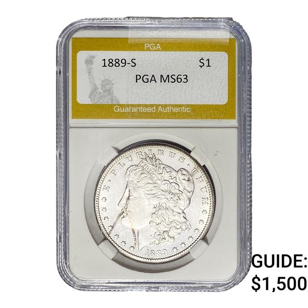 1889-S Morgan Silver Dollar PGA MS63