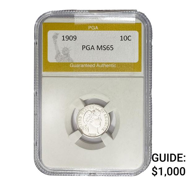 1909 Barber Dime PGA MS65